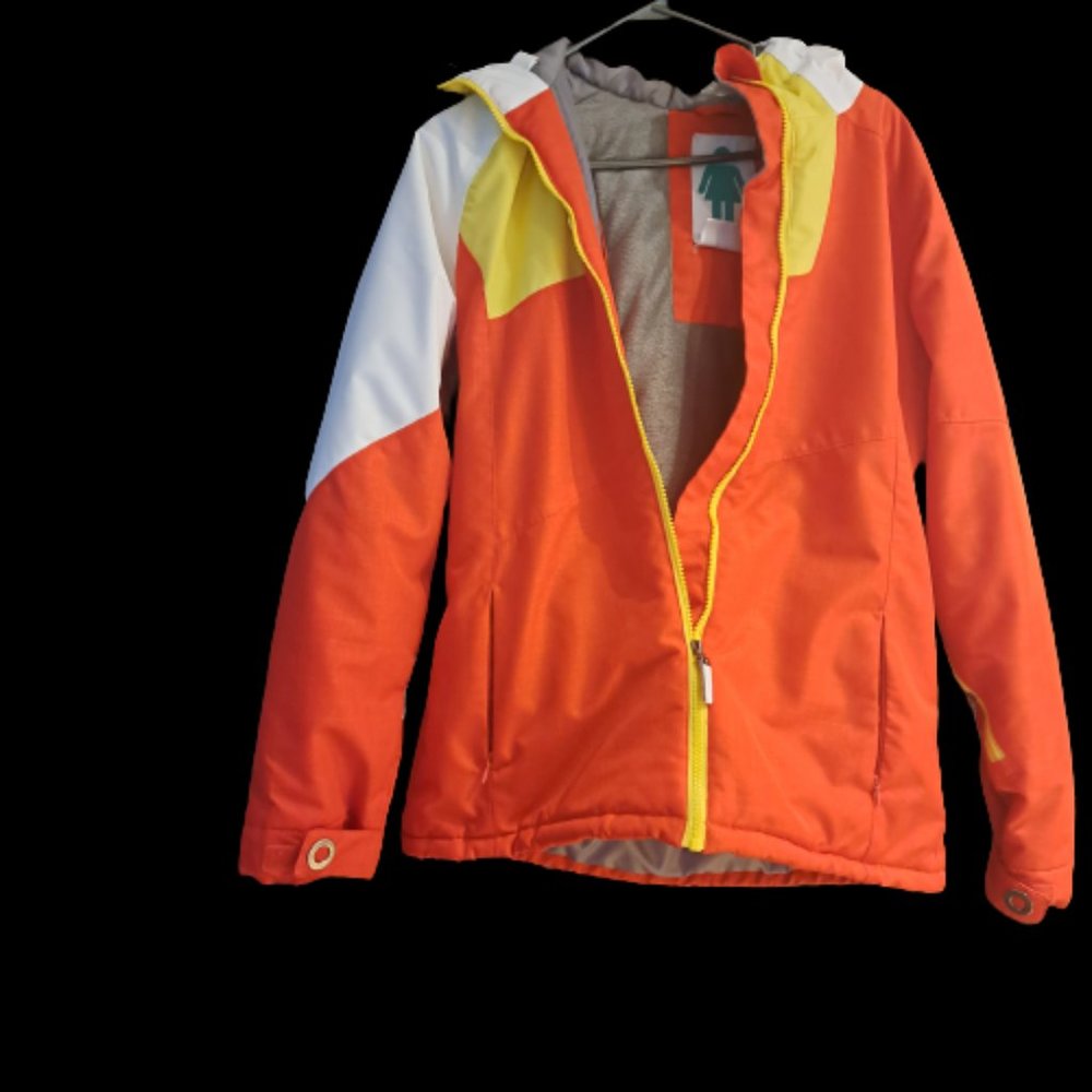 Women medium Firefly bright visible orange yellow winter ski snow jacket coat